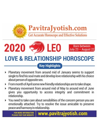 2020 Leo Love and Relationships Horoscope