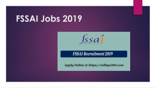 FSSAI Jobs 2019 | Direct Recruitment For Assistant Director & Other Posts