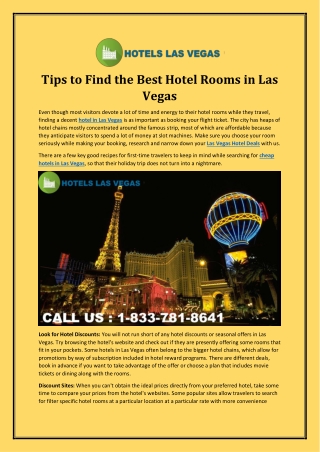 Tips to Find the Best Hotel Rooms in Las Vegas