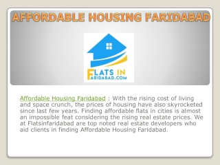 Affordable Housing in Faridabad