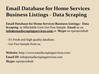 Email Database for Home Services Business Listings - Data Scraping