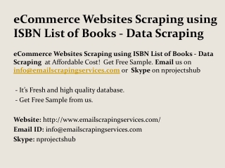 eCommerce Websites Scraping using ISBN List of Books - Data Scraping
