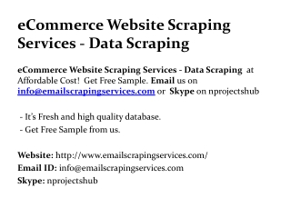 eCommerce Website Scraping Services - Data Scraping