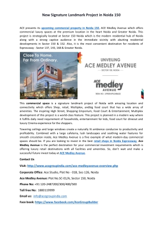 New Signature Landmark Project in Noida 150