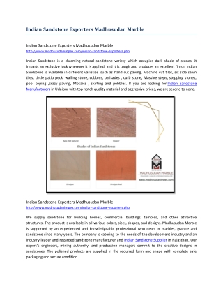 Indian Sandstone Exporters Madhusudan Marble