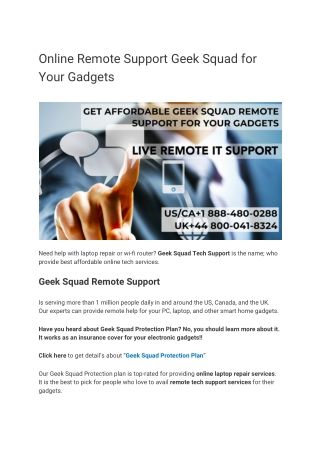 Online Remote Support Service | Geek for Tech
