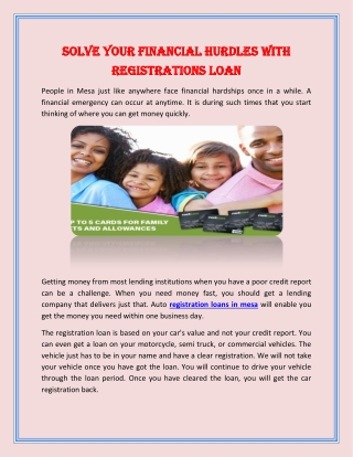 Solve Your Financial Hurdles with Registrations Loan