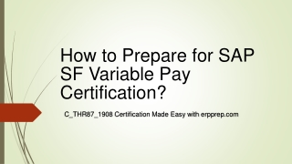 SAP SF Variable Pay: Questions Answers and Study Guide