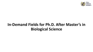 In-Demand Fields for Ph.D. After Master’s in Biological Science