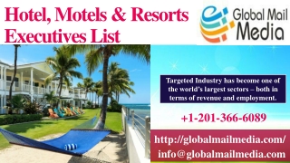 Hotel, Motels & Resorts Executives List