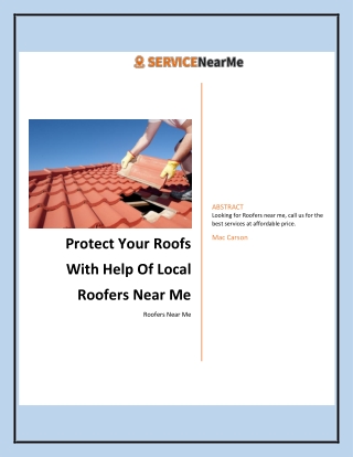 Protect Your Roofs With Help Of Local Roofers Near Me