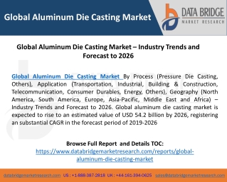 Global Aluminum Die Casting Market – Industry Trends and Forecast to 2026