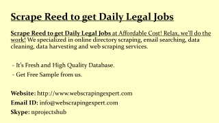 Scrape Reed to get Daily Legal Jobs