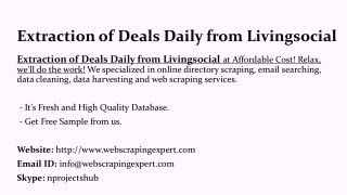 Extraction of Deals Daily from Livingsocial