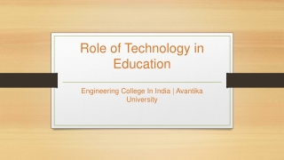 Role of Technology in Education - Avantika University