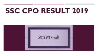 Download SSC CPO CAPF, SI & ASI Tier 1 Exam Result 2019