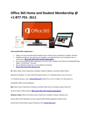Microsoft office 365 renewal subscription