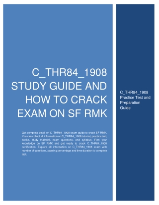 C_THR84_1908 Study Guide and How to Crack Exam on SF RMK