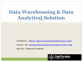 Data Warehousing & Data Analytical Solution