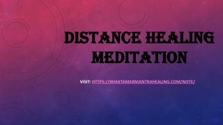 Distance healing meditation