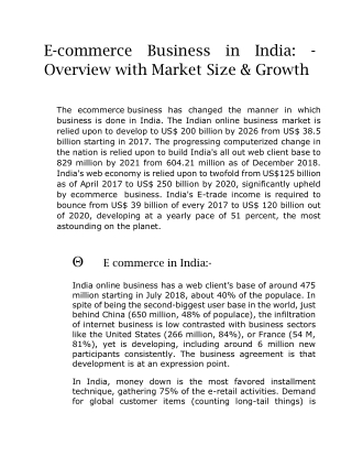 E-commerce Business in India: Overview with Market Size & Growth