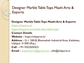 Designer Marble Table Tops Maahi Arts & Exports