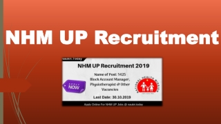 NHM UP Recruitment 2019 |for 1425 Block Account Manage & Other Posts