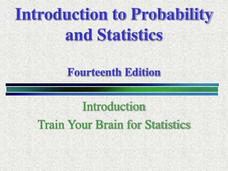 Introduction to Probability and Statistics Fourteenth Edition