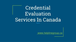 Credential evaluation services in canada