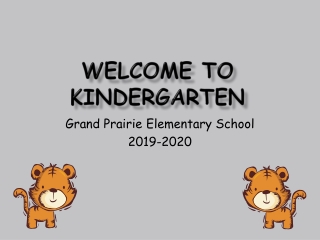 Welcome to Kindergarten