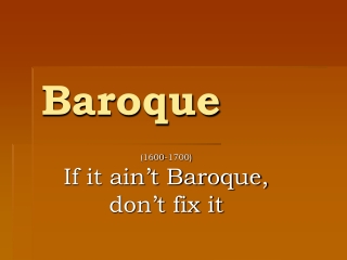 Baroque