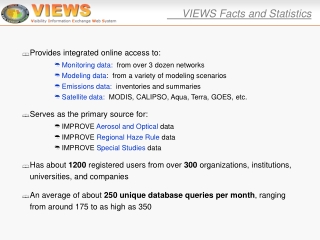 Provides integrated online access to: Monitoring data: from over 3 dozen networks