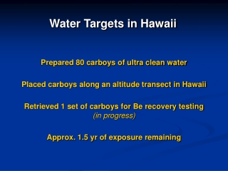 Water Targets in Hawaii