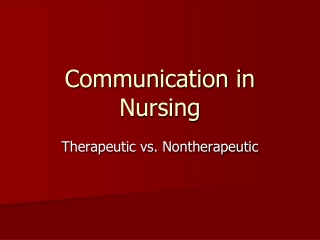 Communication in Nursing