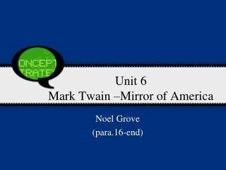 Unit 6 Mark Twain –Mirror of America