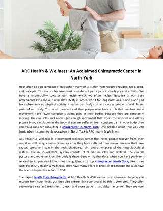 ARC Health & Wellness: An Acclaimed Chiropractic Center in North York