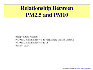 Relationship Between PM2.5 and PM10