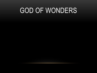 God of Wonders