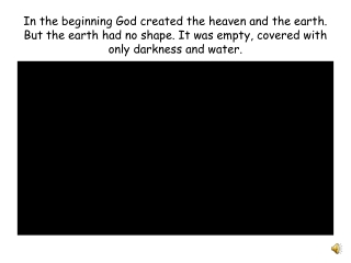 Then the Spirit of God hovered over the water and God said, ‘Let there be light.’