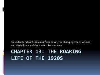 Chapter 13: The Roaring Life of the 1920s