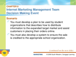 CHAPTER 8 Internet Marketing Management Team Decision Making Event