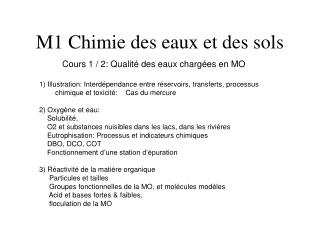 M1 Chimie des eaux et des sols