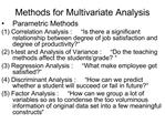 Methods for Multivariate Analysis