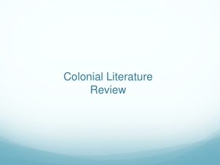 Colonial Literature Review