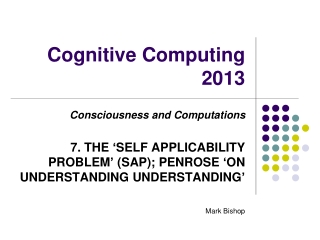 Cognitive Computing 2013