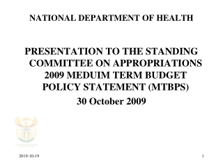 NATIONAL DEPARTMENT OF HEALTH