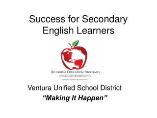 Success for Secondary English Learners