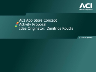 ACI App Store Concept Activity Proposal Idea Originator: Dimitrios Koutlis