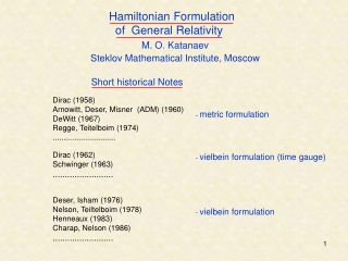 M. O. Katanaev Steklov Mathematical Institute, Moscow